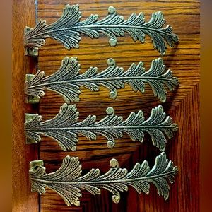 COPY - Vintage Brass Curtain Tie Back Holder Set Of 4 Ornate Leaf Design